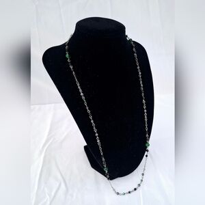 Vintage Sterling Silver & Beaded Oliver Peoples Eyeglass Chain/Necklace